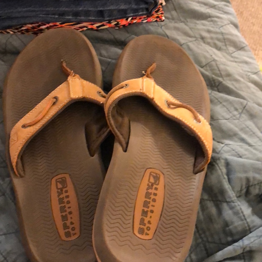 Sperry top sided leather flip flop